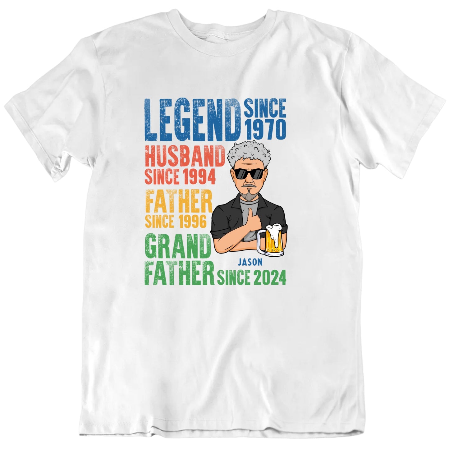 Legend Husband Father Grandfather Customizable T Shirt