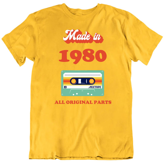 Made In Custom Year All Original Parts Retro Cassette Tape Personalized Premium Quality Unisex Gift T shirt