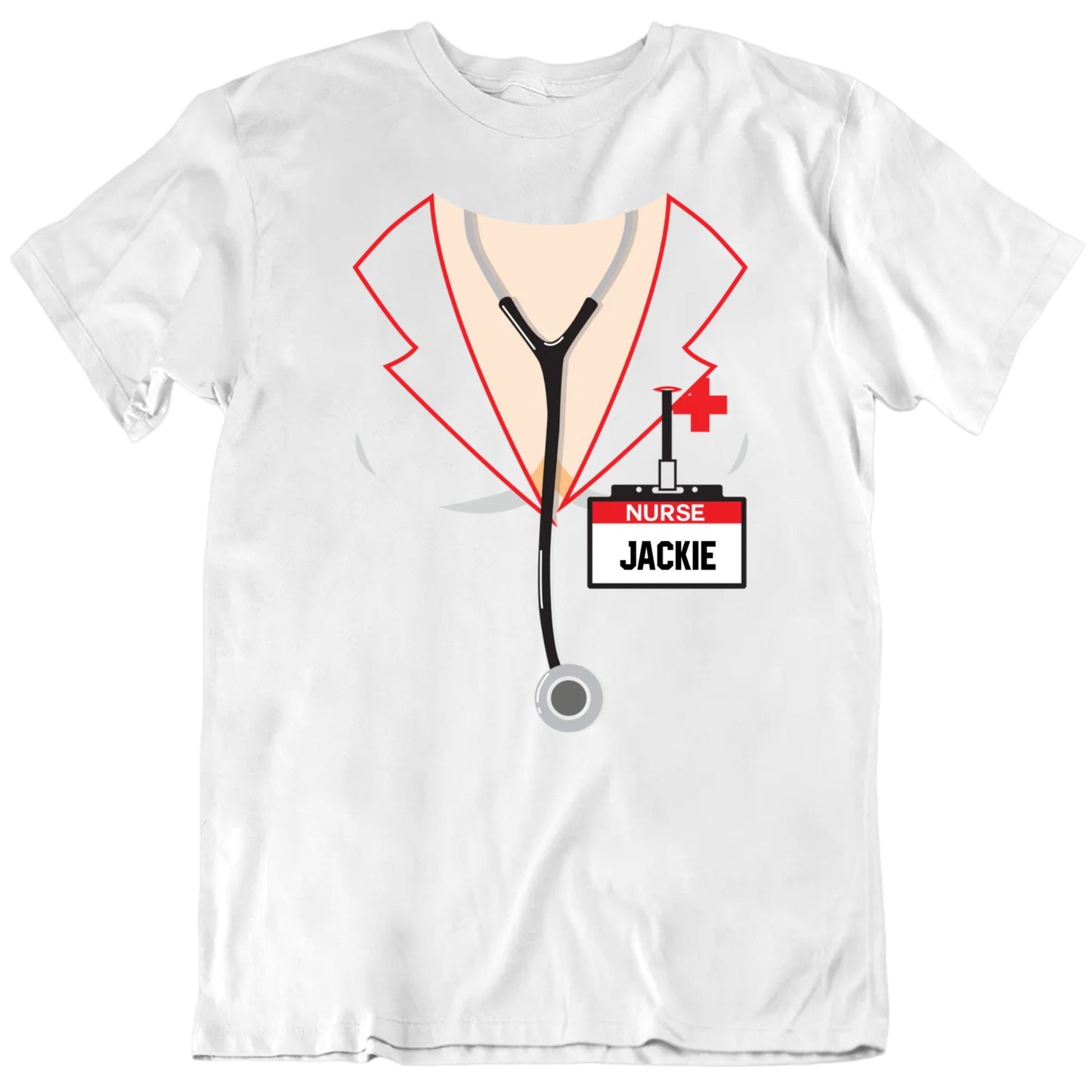 Customizable Slutty Nurse Costume Custom Name Tag Personalized Halloween Premium Quality Unisex Gift T Shirt