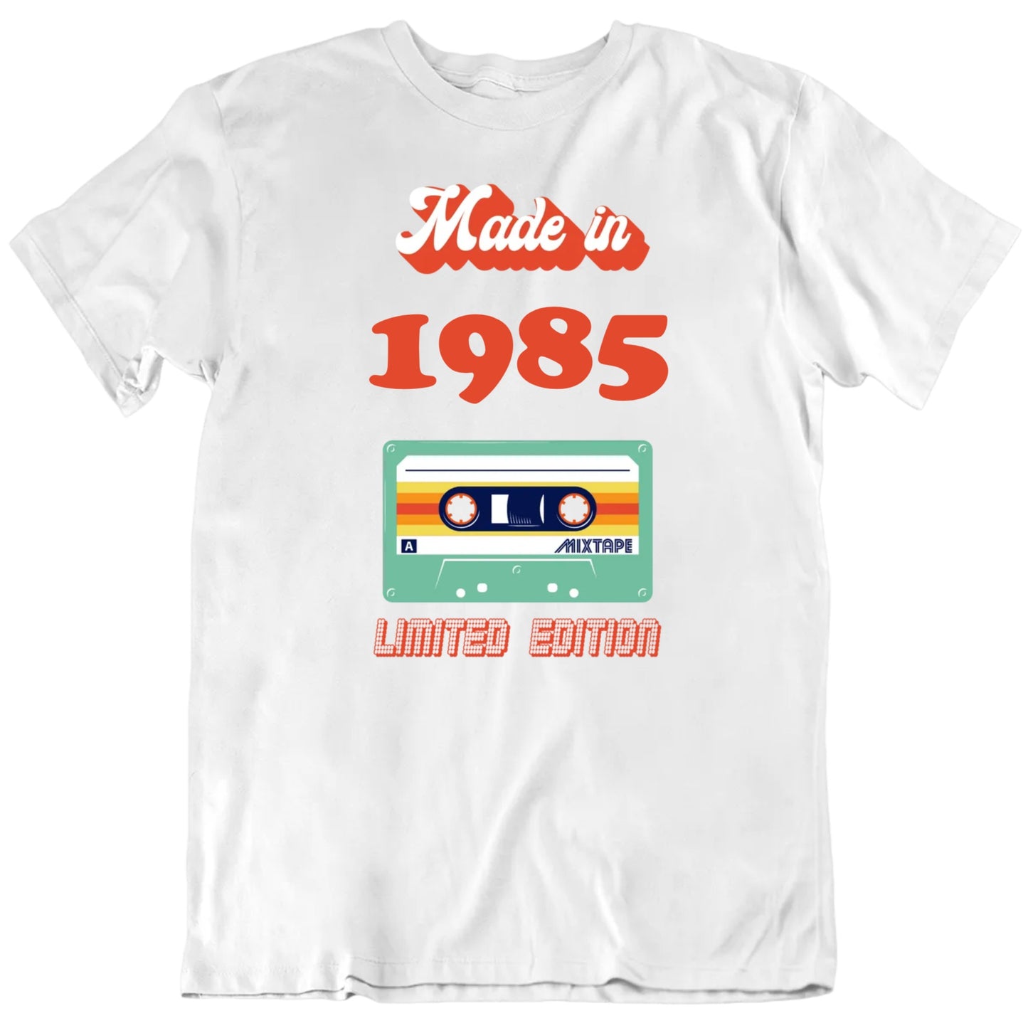 Made In Custom Birth Year Limited Edition Cassette Tape Premium Quality Retro Unisex T-Shirt